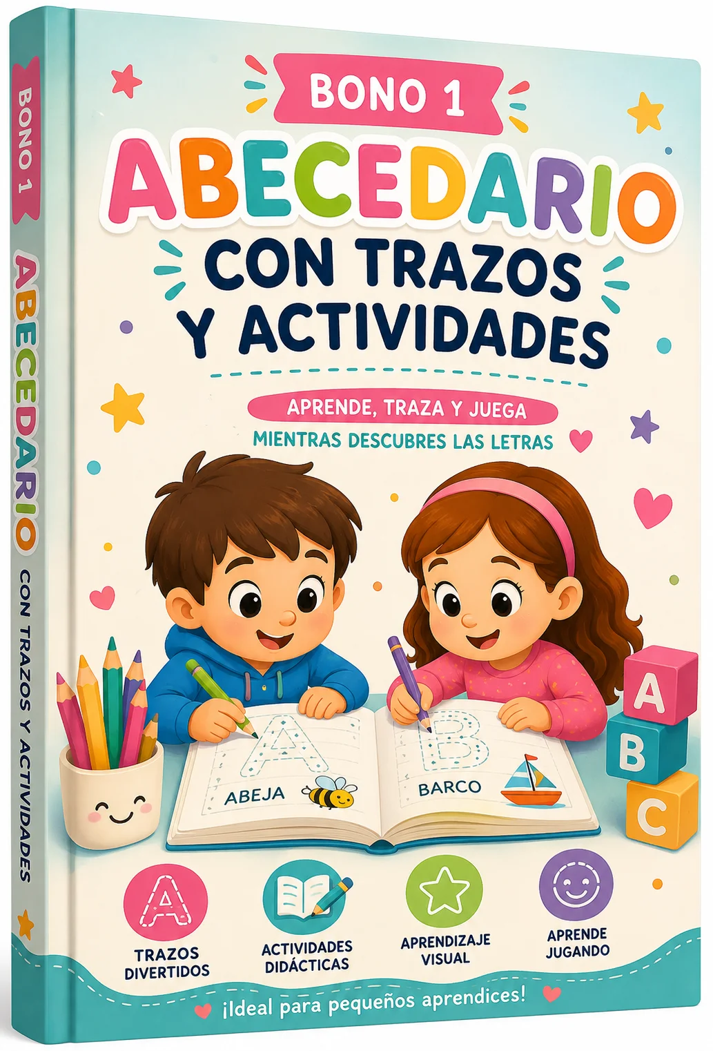 Mockup de Abecedario con trazos y actividades