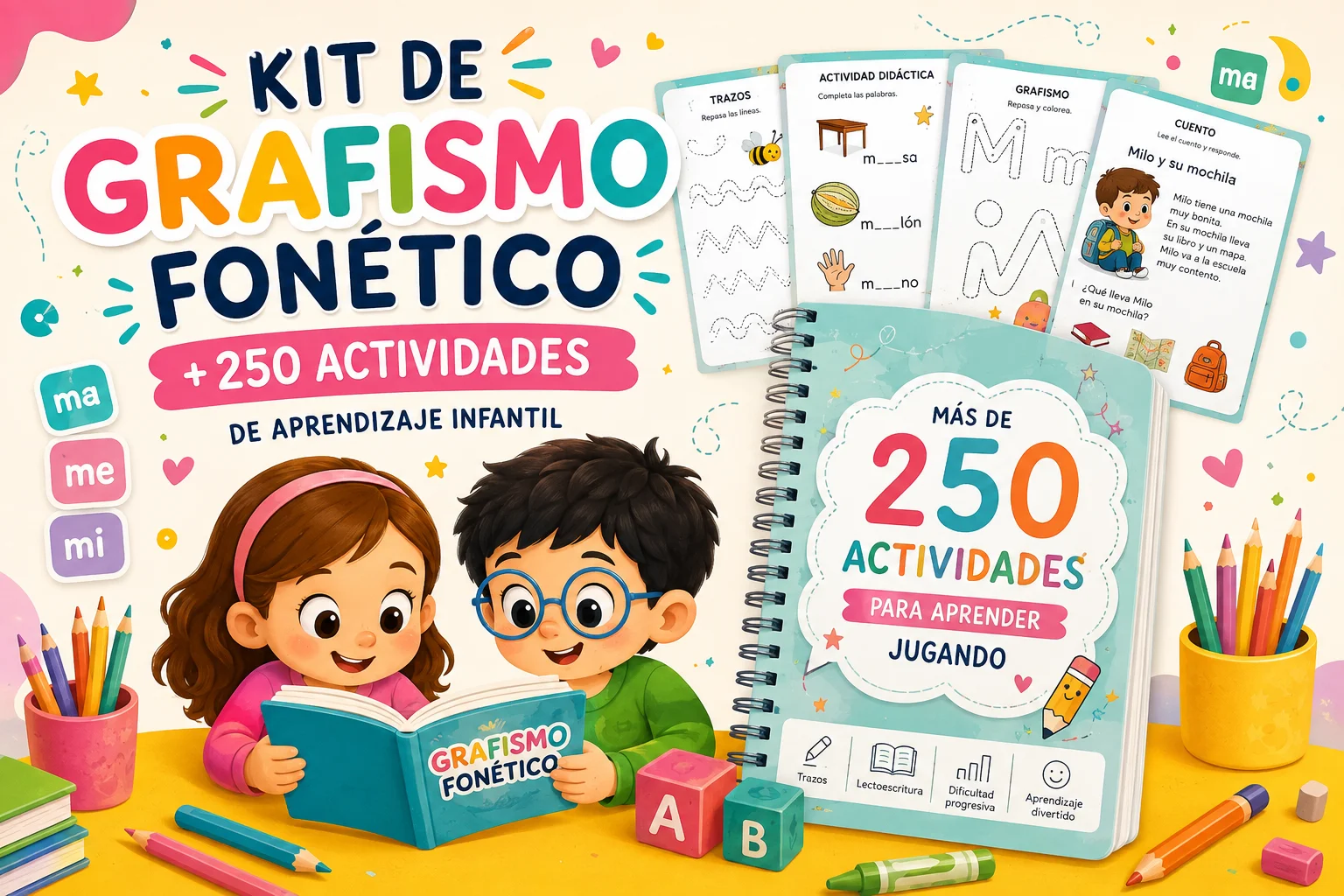 Kit de Grafismo Fonético con más de 250 actividades para aprender jugando